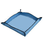 tapis jardinage bleu rose vert motif géométrique pliant pot fleur terre moderne