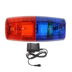 lampe signalisation led rouge bleu rechargeable pince torche épaule sécurité moderne