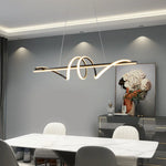 lampe suspendue moderne spirale lumineuse noir blanc doré chambre salon étudiant