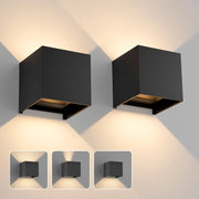 lampes murales modernes géométriques noir éclairage blanc froid minimaliste intérieur extérieur ip65