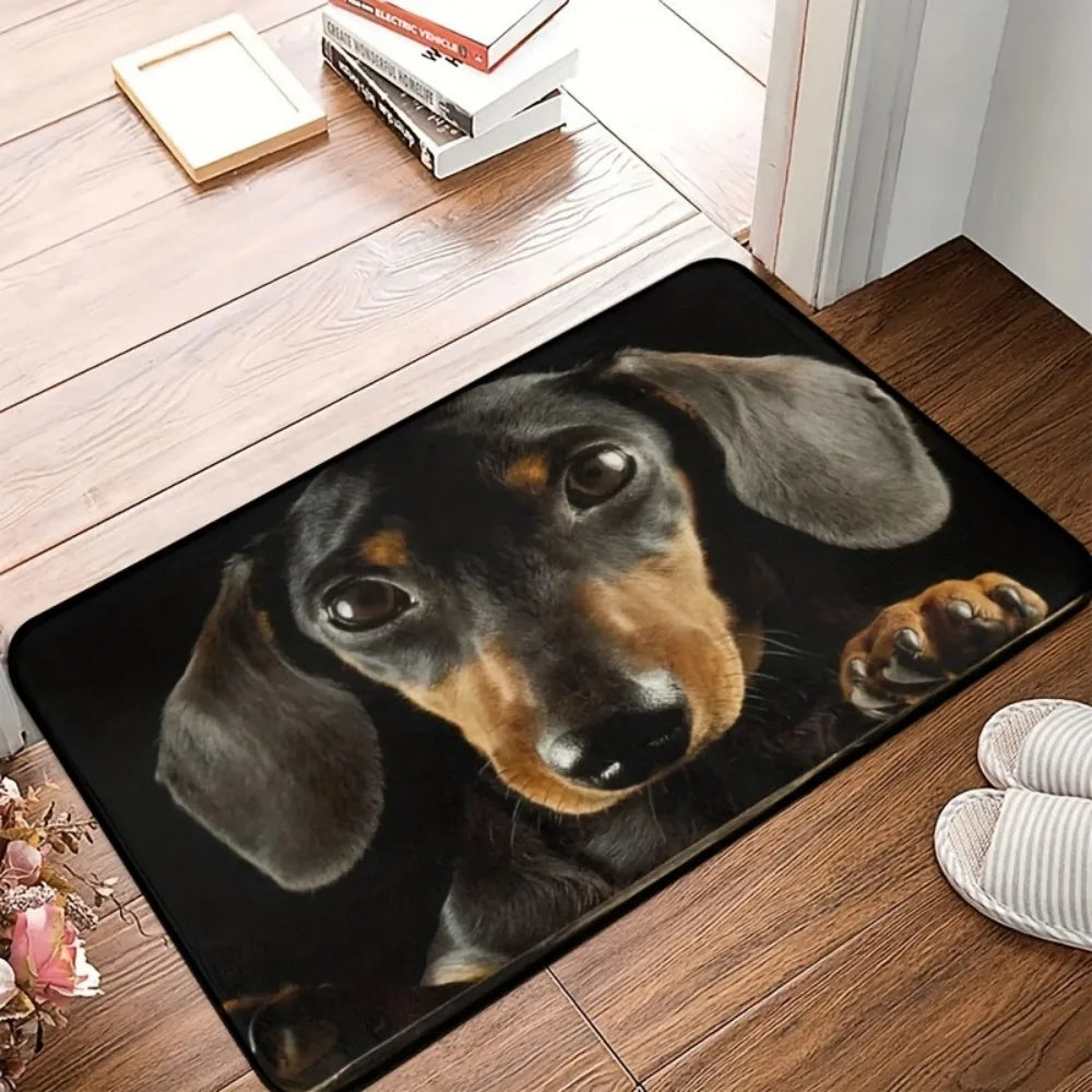 tapis moderne chien panier tartan velours lavable antidérapant salon entrée