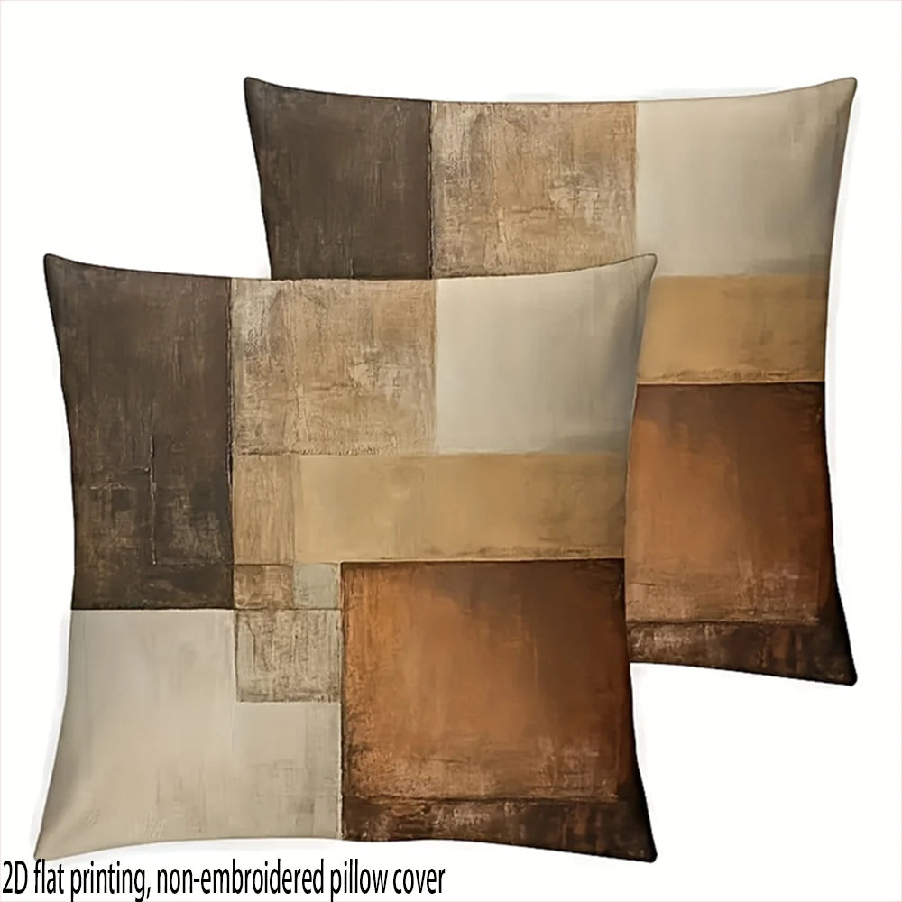 housses coussin marron motif géométrique abstraits contemporains 40x40cm 45x45cm 50x50cm 60x60cm decoration chambre canape