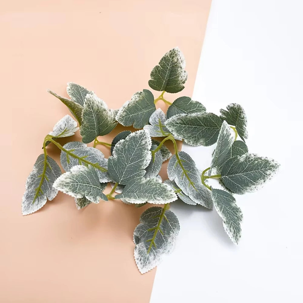 feuilles vertes soie decoration exterieur branches decoratives minimaliste tige verte accrocheable table noel mariage