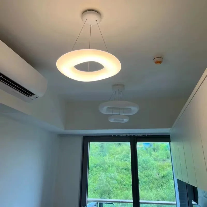 Suspension lumineuse moderne blanche minimaliste salon chambre 45cm 50cm 60cm 75cm 90cm