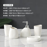 accessoires salle bain ensemble moderne or argent blanc céramique tasse brosse dentifrice savon crème