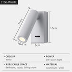 appliques murales led modernes réglables chambre salon entrée luminaire minimaliste rotation inclinaison bras orientable