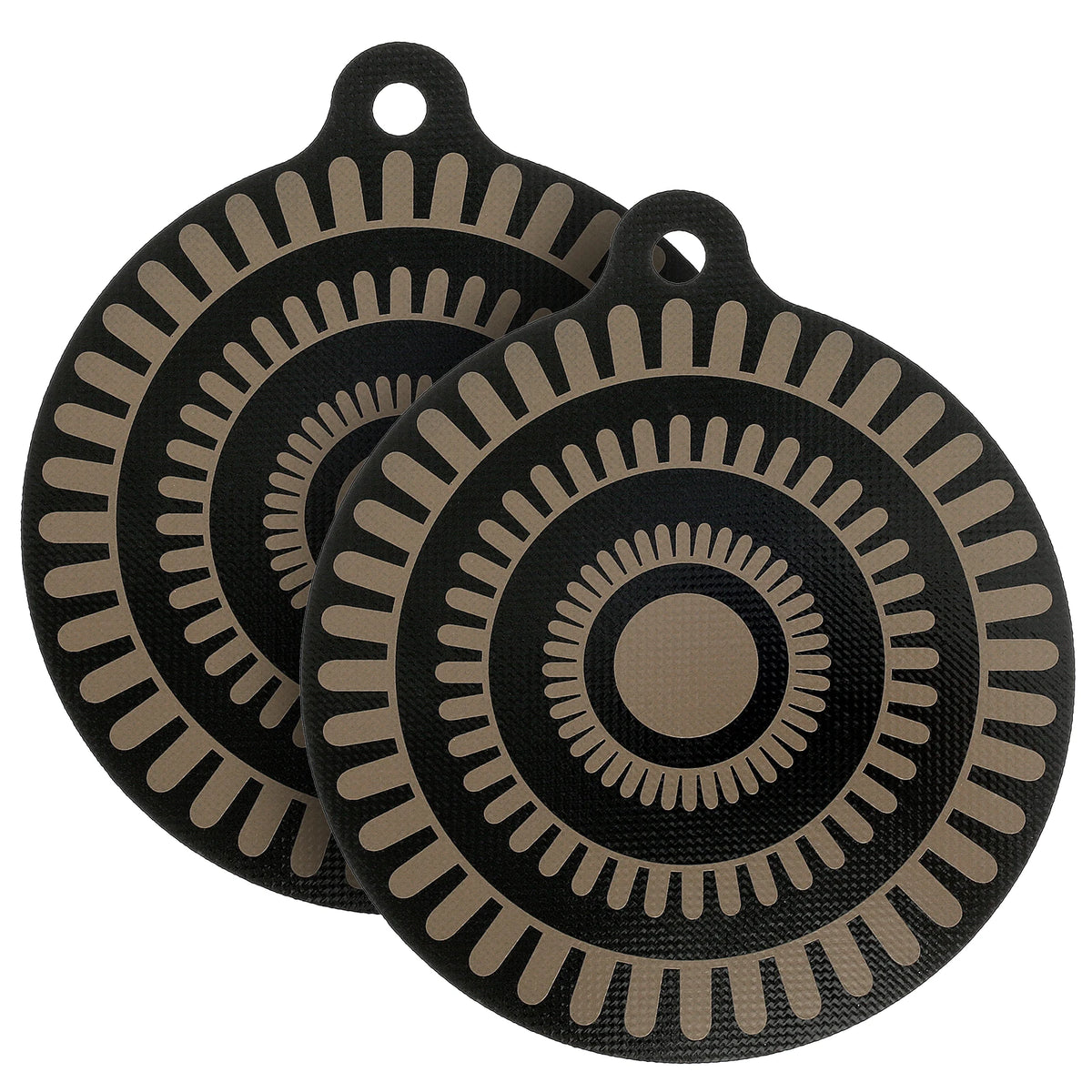 tapis protection silicone induction noir beige rayures moderne 25x22cm thermochromique