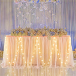 jupe table rose vert pastel bleu pastel rayures horizontales velcro festive