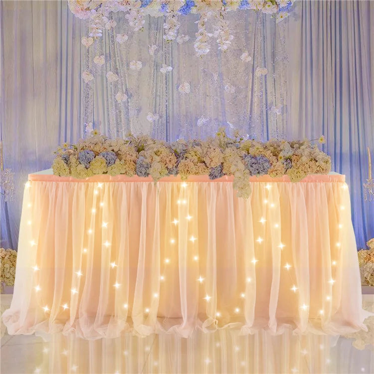 jupe table rose vert pastel bleu pastel rayures horizontales velcro festive
