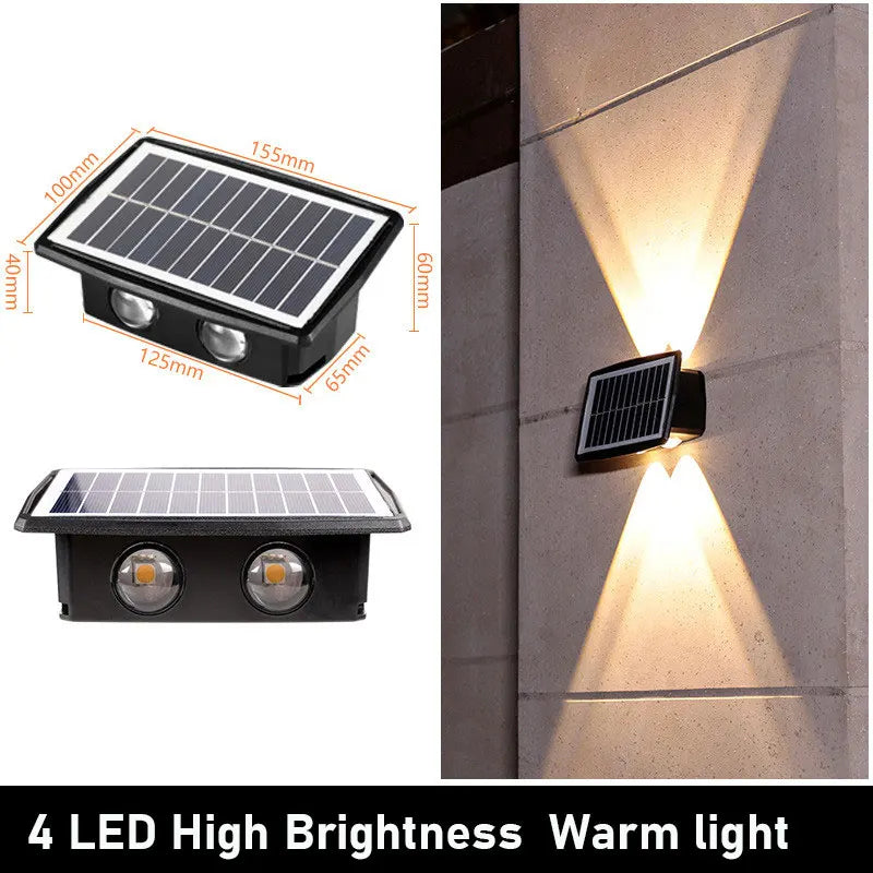 applique murale solaire led moderne noire blanche jaune bleue panneau solaire adhésif fixeextérieur
