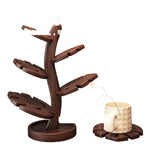 sous verre bois forme arbre isolant thermique dessous tasse feuille protège table plat décoratif