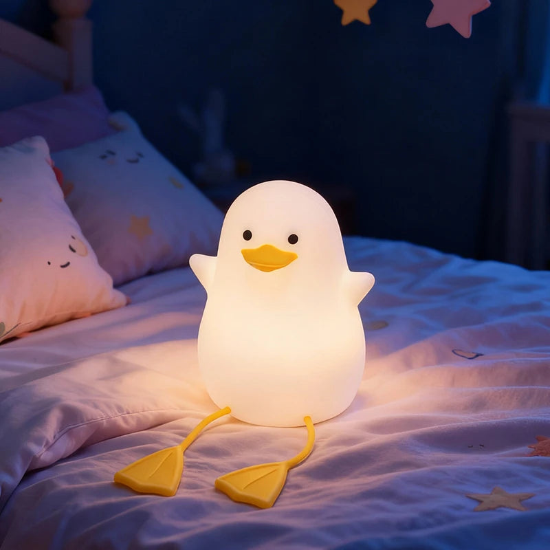 lampe chevet canard blanc jaune mignon rechargeable tactile réglable usb moderne adhésif