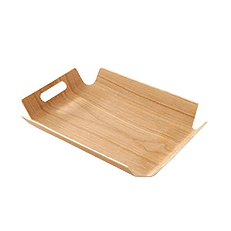 plateau service bois moderne minimaliste rectangulaire assiettes rangement fruits décoration cuisine utilisation multiple réutilisable