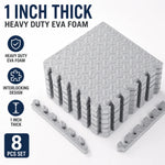 tapis sol mousse eva pouce interlocking gris clair texture ovale moderne pièces