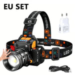 lampe frontale led noire moderne zoom clip rechargeable usb