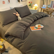 Housse de couette unie anti-acariens pour lit double - Polyester/coton durable - Ombre Interieur