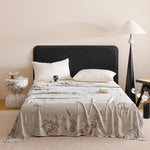 couverture fibre bambou motif floral deux oreillers canapé lit maison