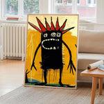 affiche art moderne pop dessin animé abstraite couleur noir jaune rouge self adhesive chambre