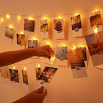 guirlande lumineuse pinces photo blanc chaud 10 20 30 40 led decoration intérieure moderne