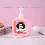 distributeur savon liquide rose personnages animés transparent moderne 300ml rechargeable