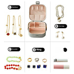 boîte rangement bijoux portable haute capacité simili cuir blanc marron silicone lavable moderne compact