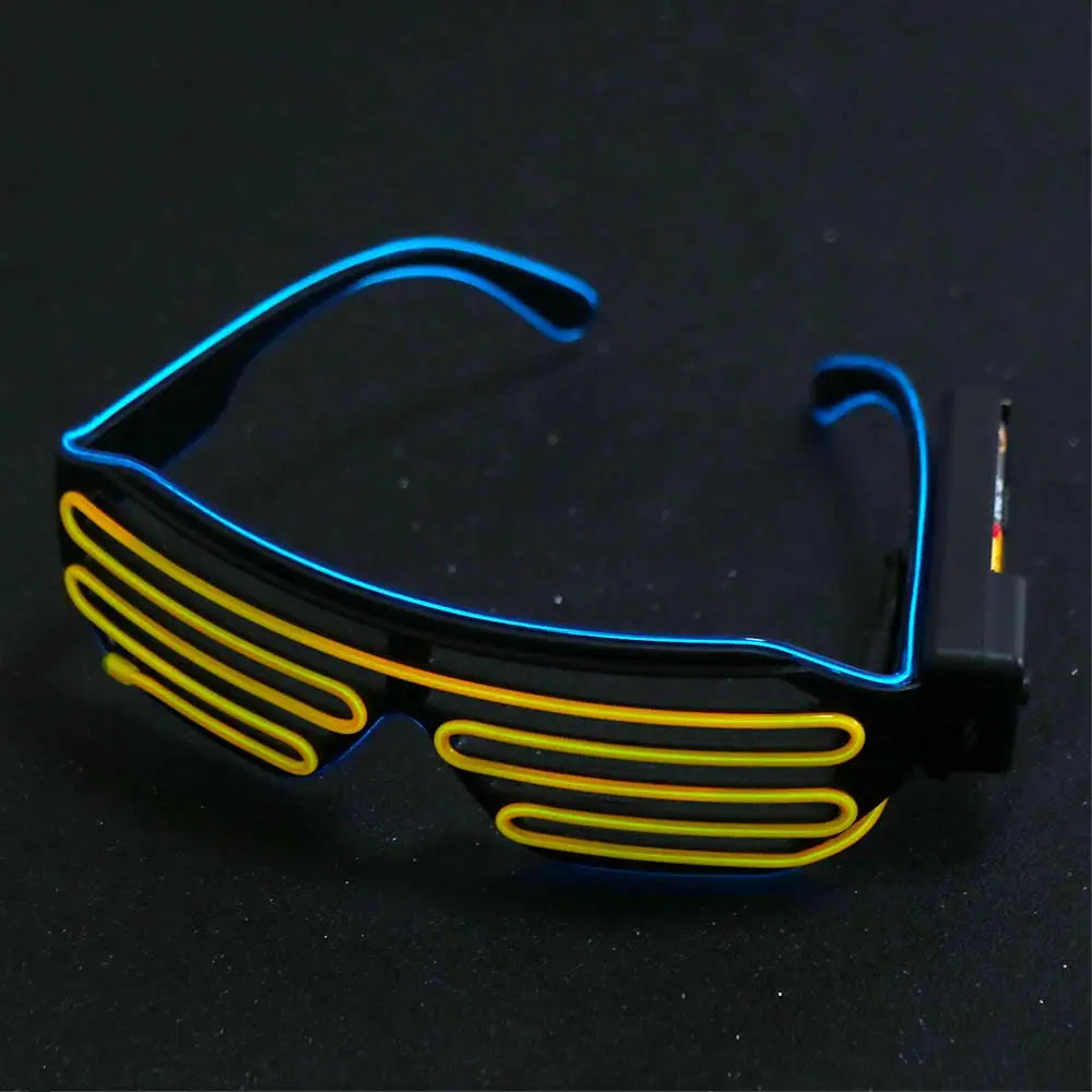 lunettes lumineuses vert bleu rouge noir lignes horizontales modernes occasionnelles halloween anniversaire noël