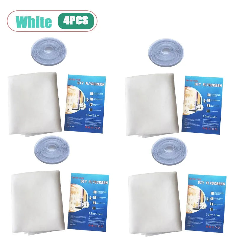 filet anti moustiques fenetre adhésif blanc maille fine moderne 1.3x1.5m 1.5x2m facile