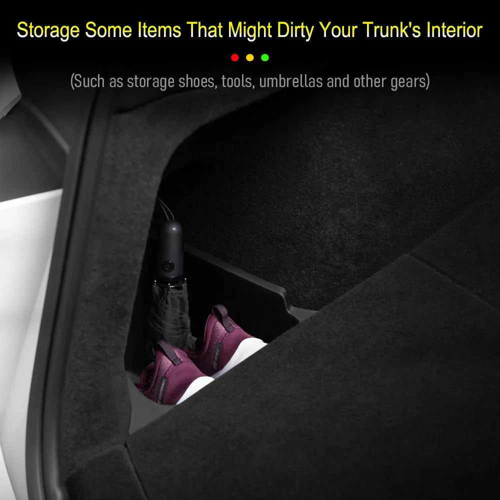 conteneurs rangement coffre voiture tesla model juniper 2025 noir texture antidérapante pliables moderne.storage sac