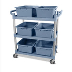 bac rangement moderne noir bleu clair uni opaque empilable durable fonctionnel sans fixation visible