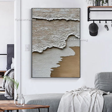 peinture l'huile abstraite moderne verte toile carré texture ondulée décoration mur
