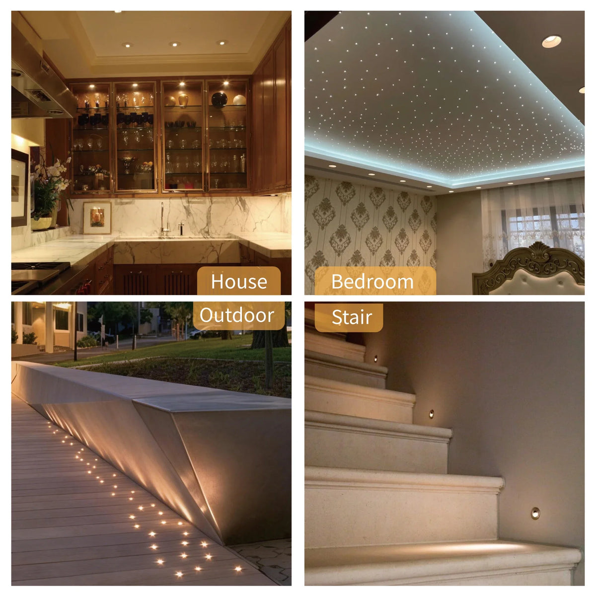 Spot LED argent noir blanc mat moderne ip65 1w 12v waterproof 480mm