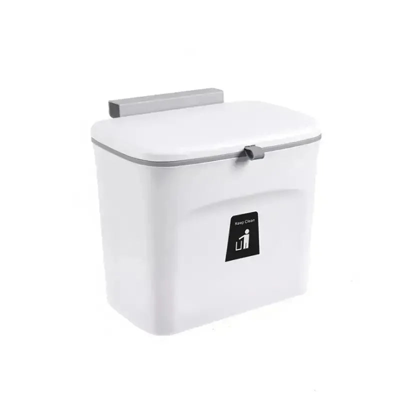 poubelle murale moderne adhésive blanc gris 7l 9l rangement cuisine chambre salon