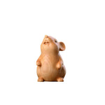 statue animale stylisée souris hamster yeux bleus sculpture bois polie décoration intérieure mignonne brune