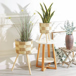 paniers pieds tressés moderne rustique plantes artificielles naturel beige clairextérieur patio jardin
