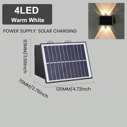 lampe murale solaire moderne noire panneau solaire cellules blanches éclairage extérieur led ip65