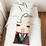 housse coussin allongée imprimé homme musclé noir gris moderne illustratif double face