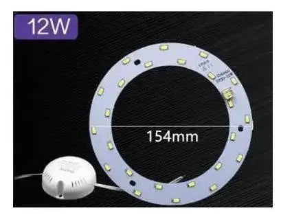 anneau lumineux led blanc moderne 11cm 15.5cm 20cm 24.5cm 32.4cm 36cm