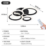 lampe led moderne minimaliste blanc intensité réglable télécommande chambre salon