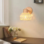 lampe murale tissu tressé bois naturel éclairage moderne rustique entrée chambre coucher