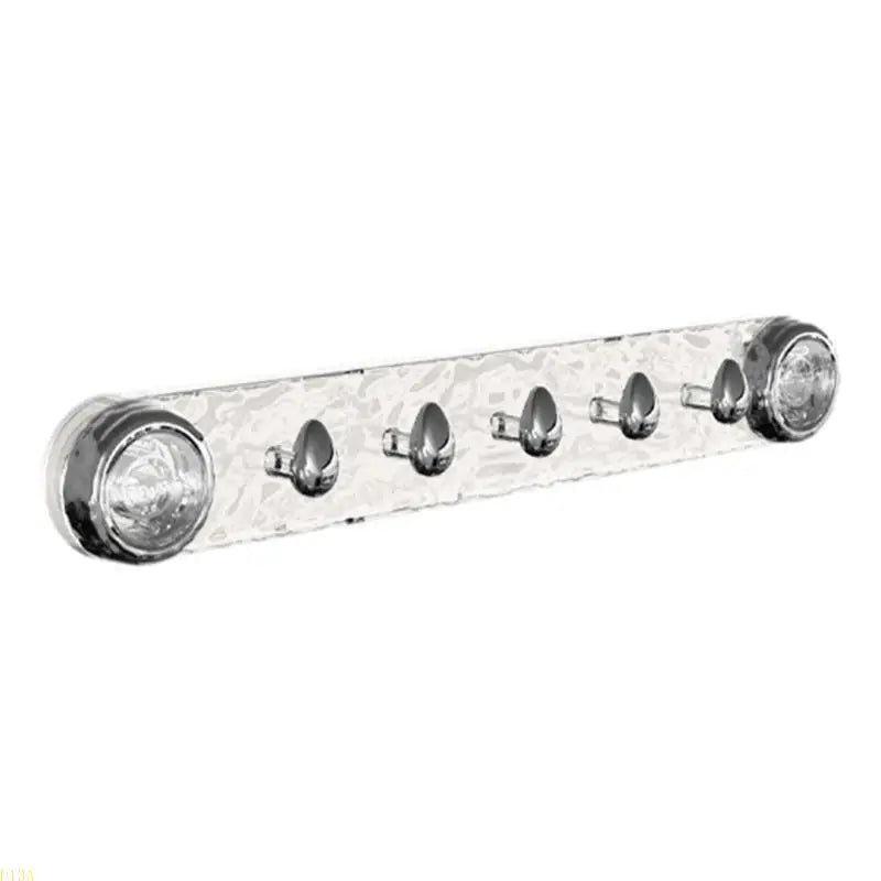 porte manteaux mural moderne argenté transparent crochets ronds extrémités sphères adhésifs texturés brillants