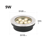 éclairage led souterrain ip67 argent noir moderne 220v 12v 24v encastré extérieur chemin
