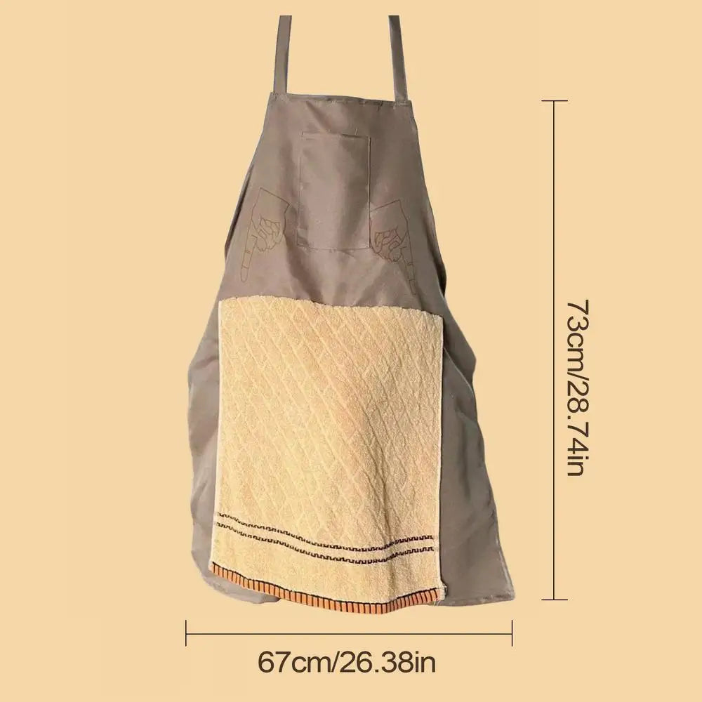 tablier cuisine gris beige motif texturé bretelles ajustables torchon chef professionnel