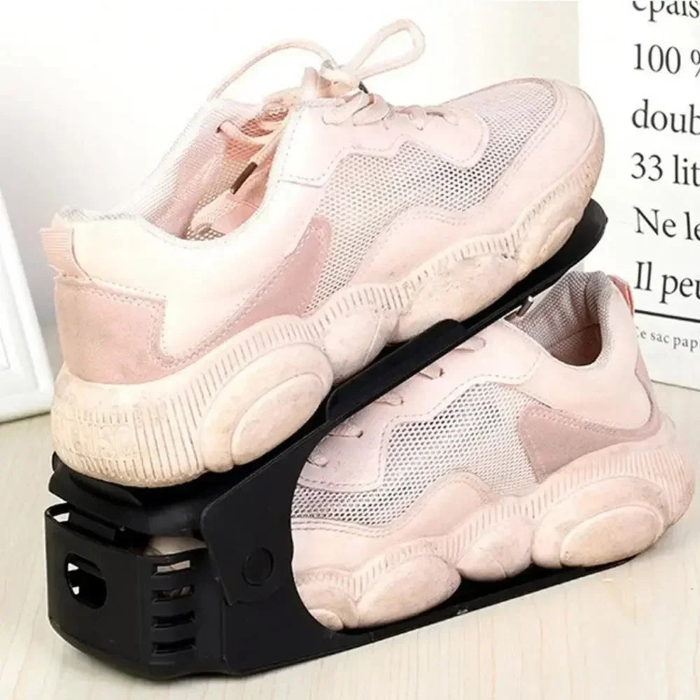 support chaussures noir perforé moderne clips 10 pièces rangement chaussures