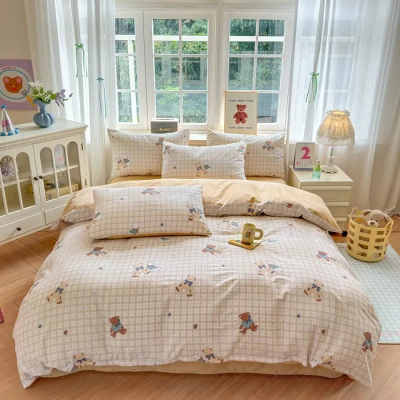 ensemble literie floral vintage 100 coton blanc rose vert bleu beige