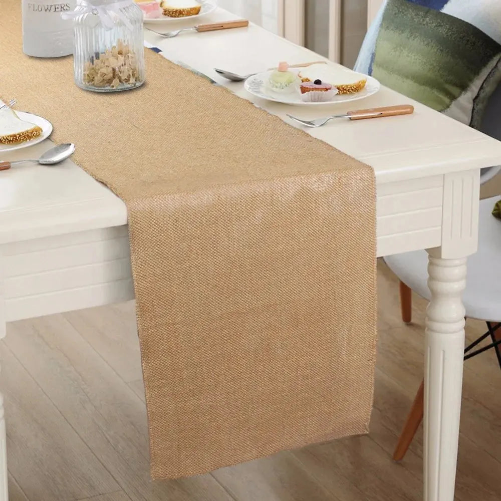 nappe table tissu texturé beige rustique saisonnalité noël halloween carnaval mariage rusticité farmhouse
