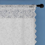 rideau blanc broderie florale transparent classique tringle polyester dimension 140x114cm