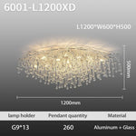 plafonnier led moderne cristaux transparents argentés élégants éclairage intérieur nordique suspension