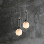 lampe suspendue marbrée moderne minimaliste noir doré blanc chambre salon