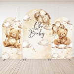cadre arqué nuages étoiles ours enfantin oh baby beige doré clips festif decoration