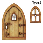 porte ronde bois clair motif cœur rustique ornement maison poupée